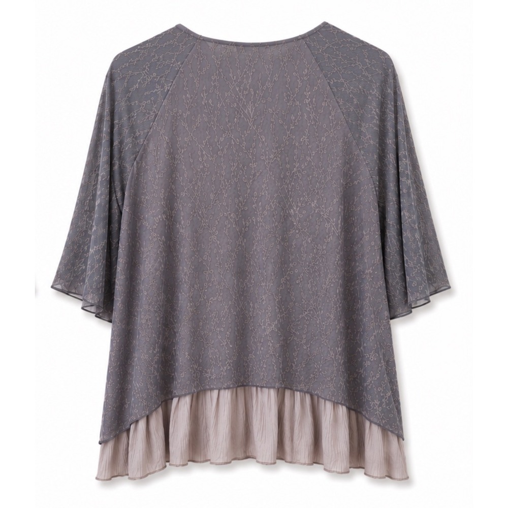 Indigo Soul Grey & Beige Layered Top - XL - Picture 3 of 8